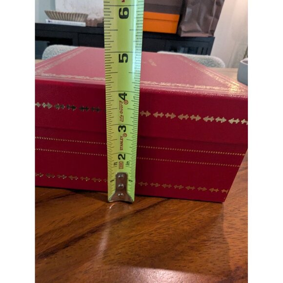 Rene Caovilla Red Embossed Shoe Box W/ Gold Accents Made In Italy Decorative Sto - Picture 6 of 15
